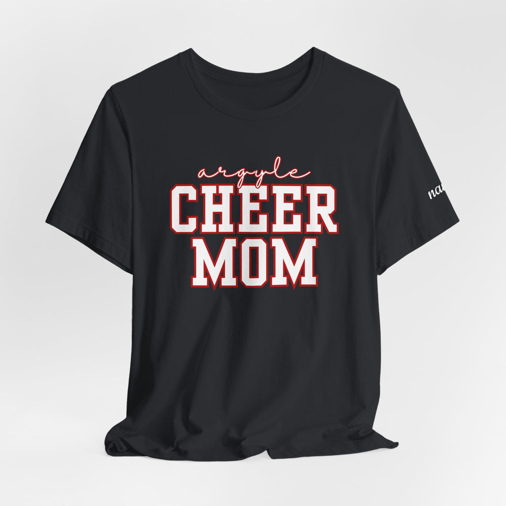 Argyle Cheer Mom T-Shirt | Varsity Script Mom Shirt, Sports Mom Tee
