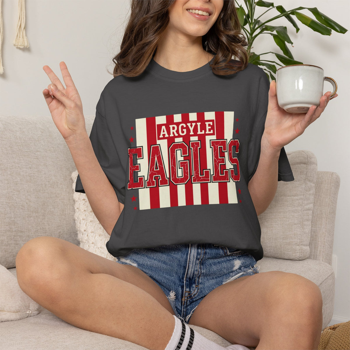 Argyle Eagles Retro Stripes T-Shirt