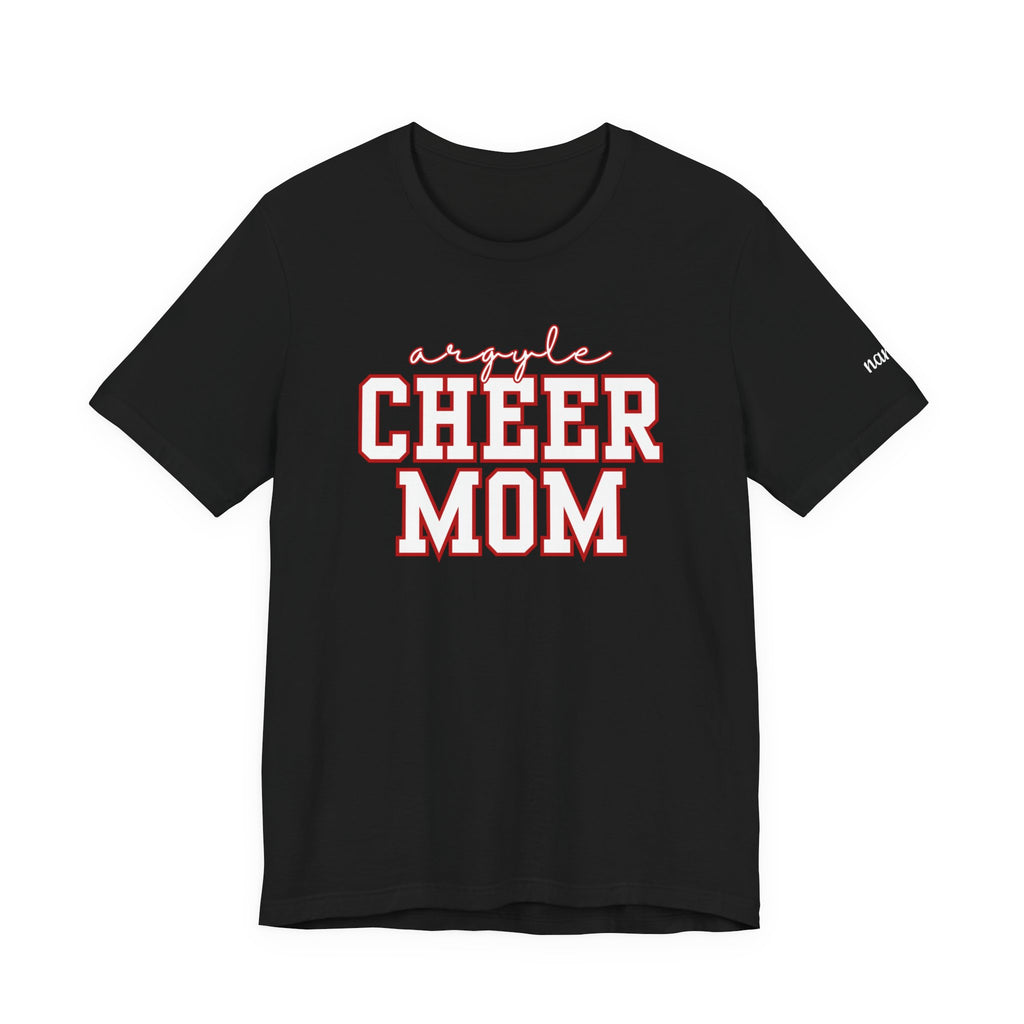Argyle Cheer Mom T-Shirt | Varsity Script Mom Shirt, Sports Mom Tee