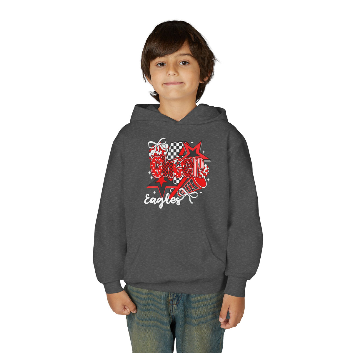 Eagles Red Script Graphic Hoodie | Youth Hooded Sweatshirt