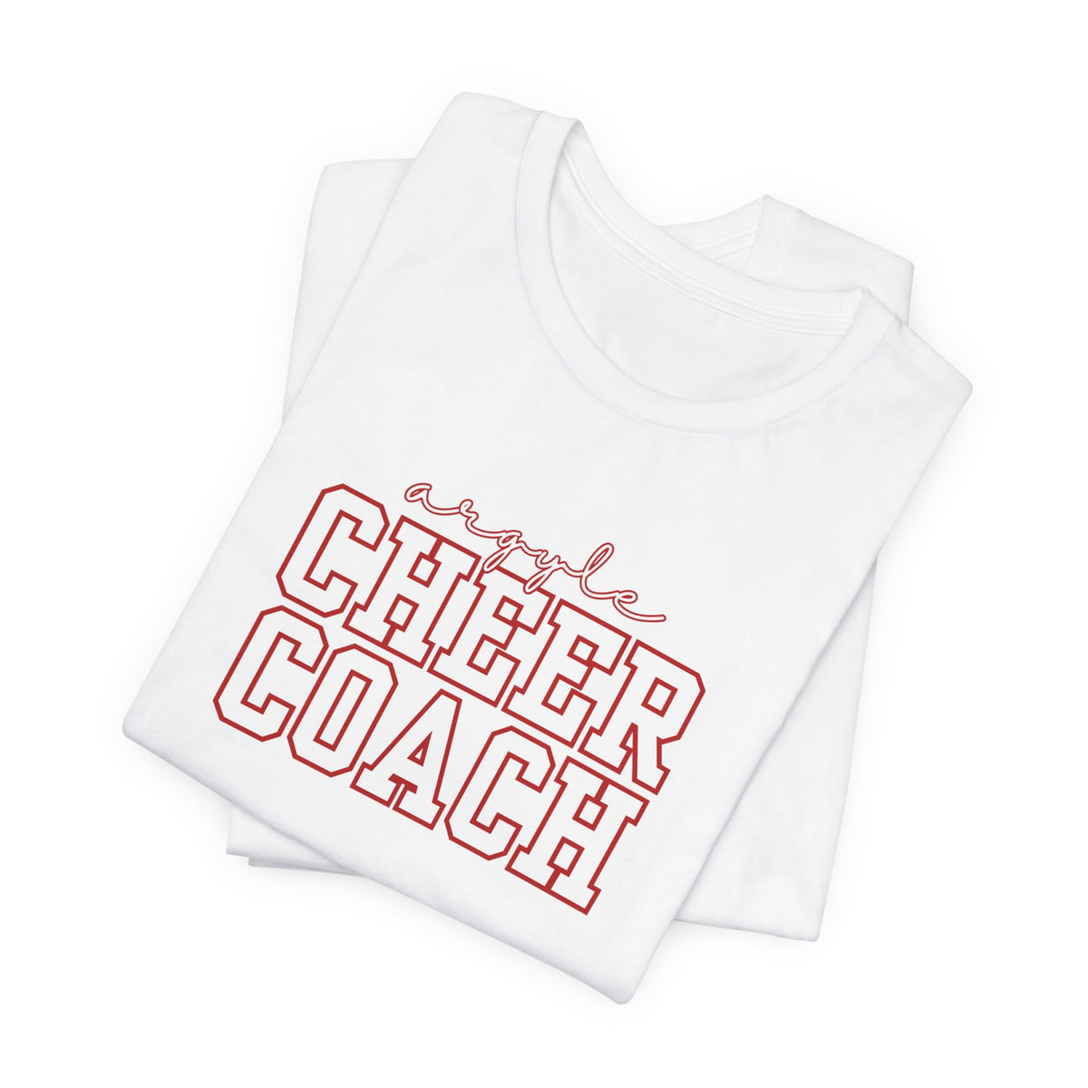 Custom Argyle Cheer Coach T-Shirt | Personalized Coach Name Tee