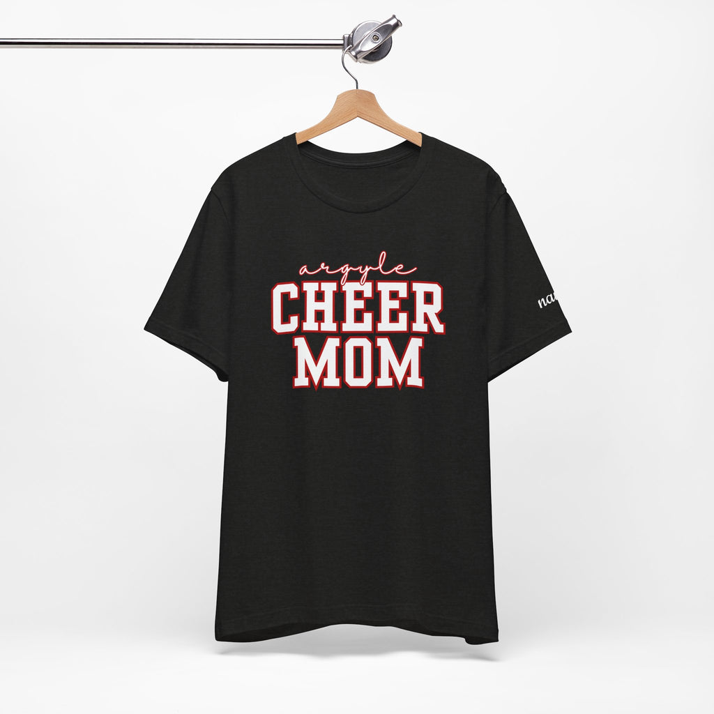 Argyle Cheer Mom T-Shirt | Varsity Script Mom Shirt, Sports Mom Tee