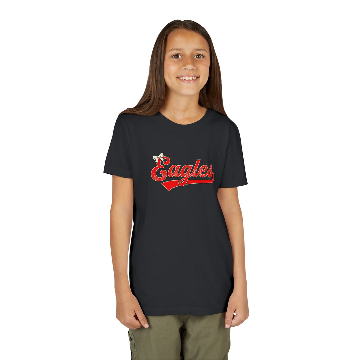 Youth Tee - "Eagles" Retro Script Baseball Shirt for Kids