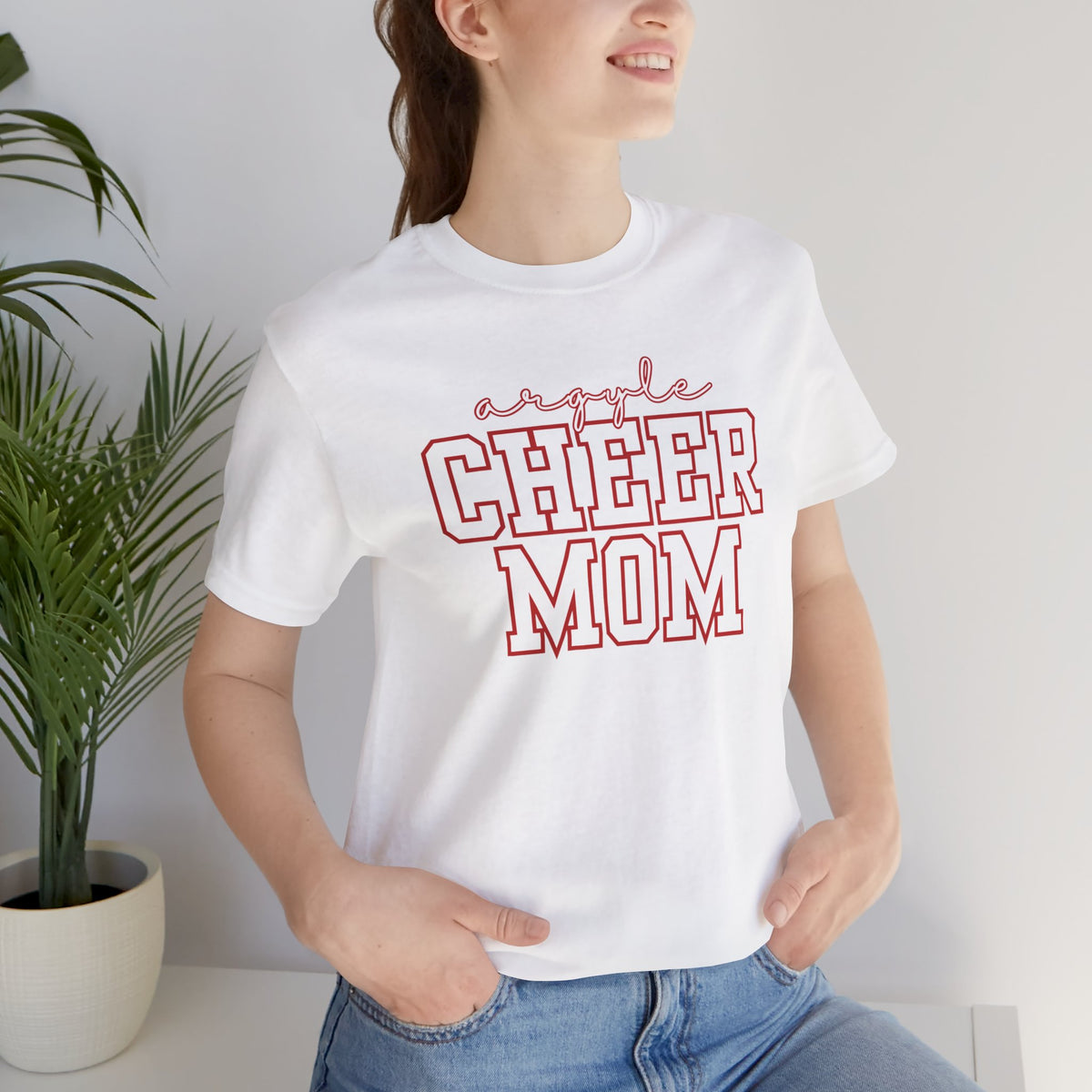 Argyle Cheer Mom T-Shirt | Varsity Script Mom Shirt, Sports Mom Tee