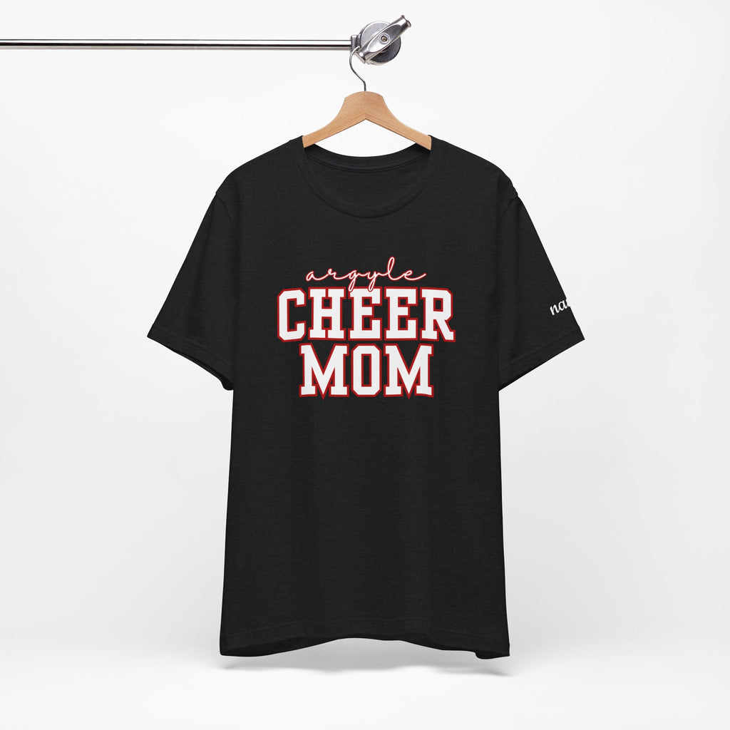Argyle Cheer Mom T-Shirt | Varsity Script Mom Shirt, Sports Mom Tee
