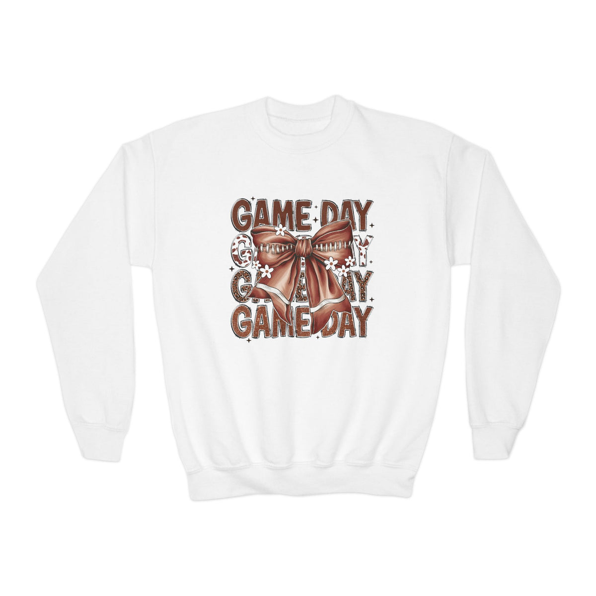 Game Day Bow Youth Crewneck Sweatshirt