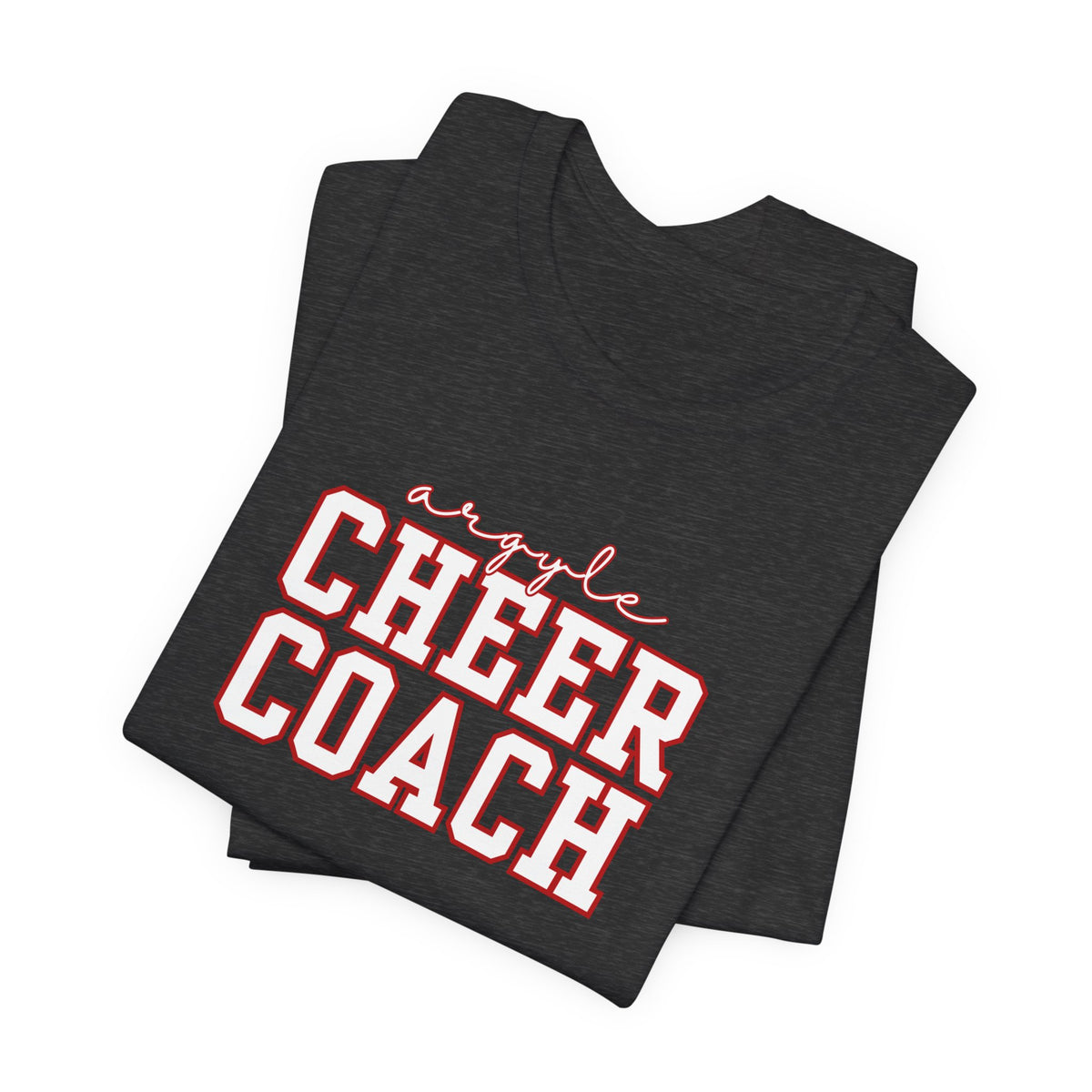 Custom Argyle Cheer Coach T-Shirt | Personalized Coach Name Tee