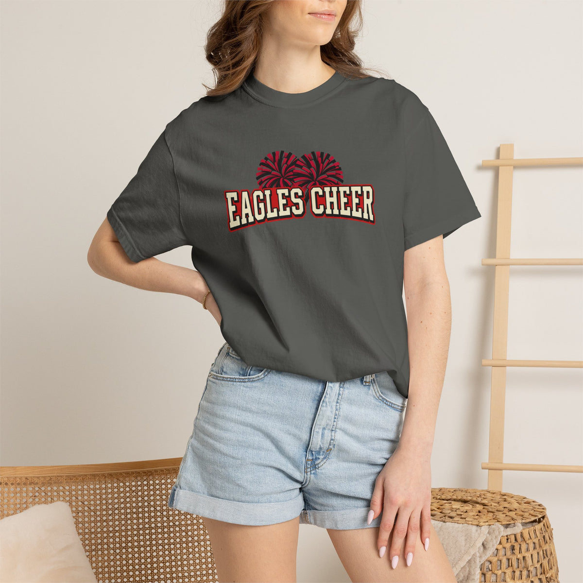 Eagles Cheer T-Shirt — Pom-Pom Graphic Spirit Tee