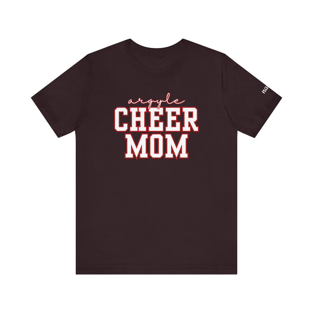 Argyle Cheer Mom T-Shirt | Varsity Script Mom Shirt, Sports Mom Tee