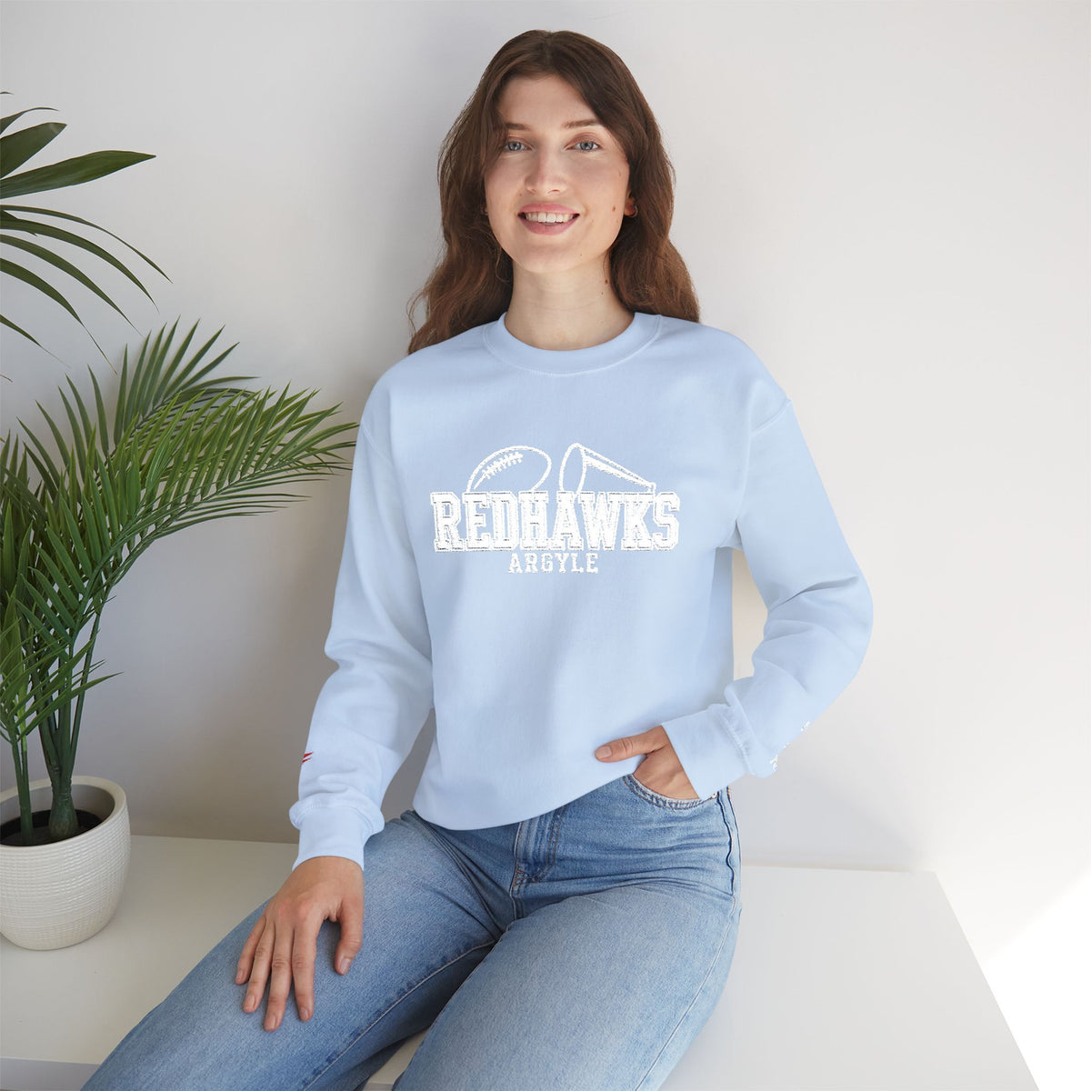 REDHAWKS Embroidered Crewneck Sweatshirt - custom sleeve