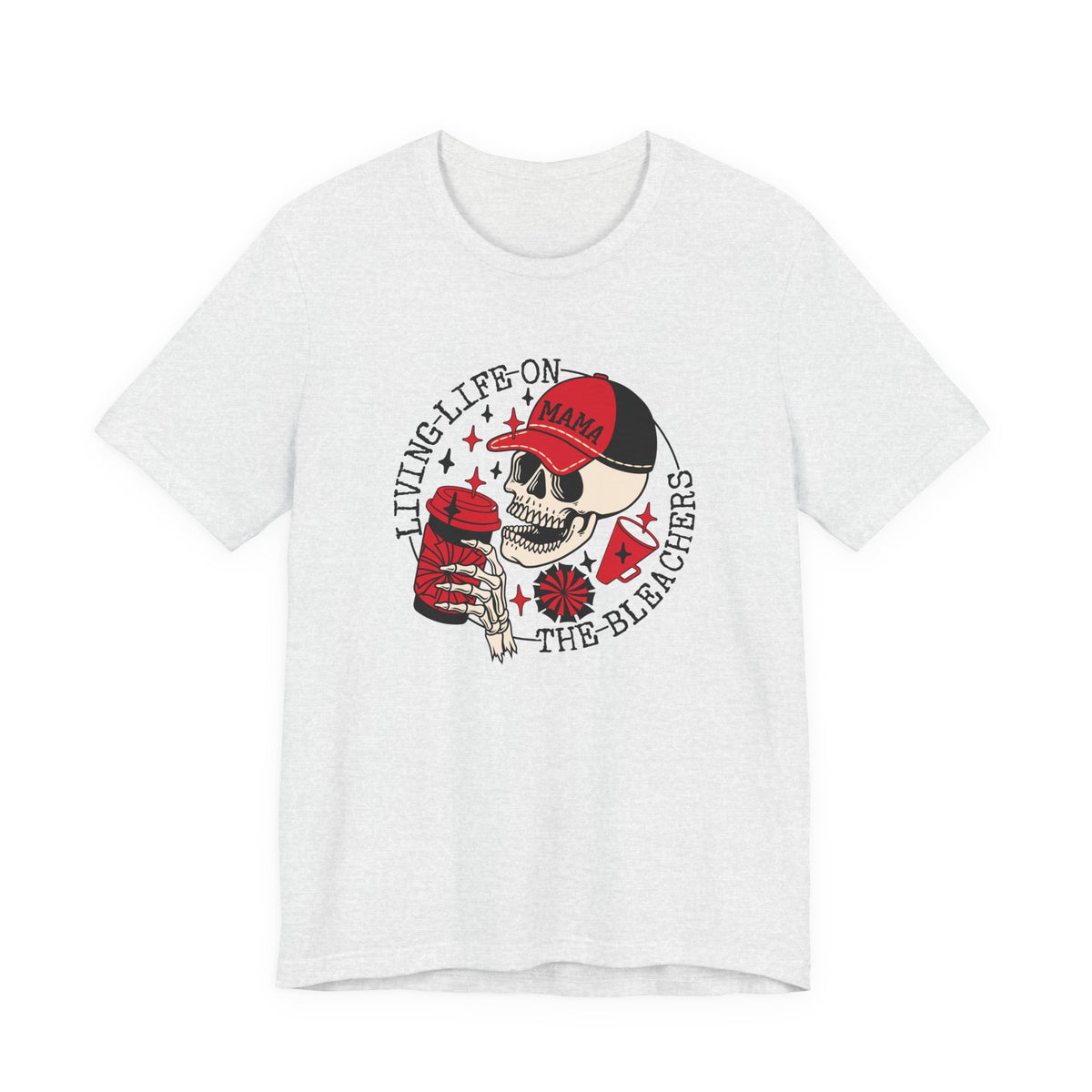 Living Life in the Stands Mama T-Shirt | Red & Black Sports Mom Tee
