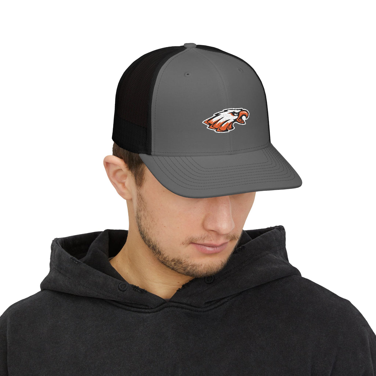 Trucker Cap with Embroidered Eagle Patch