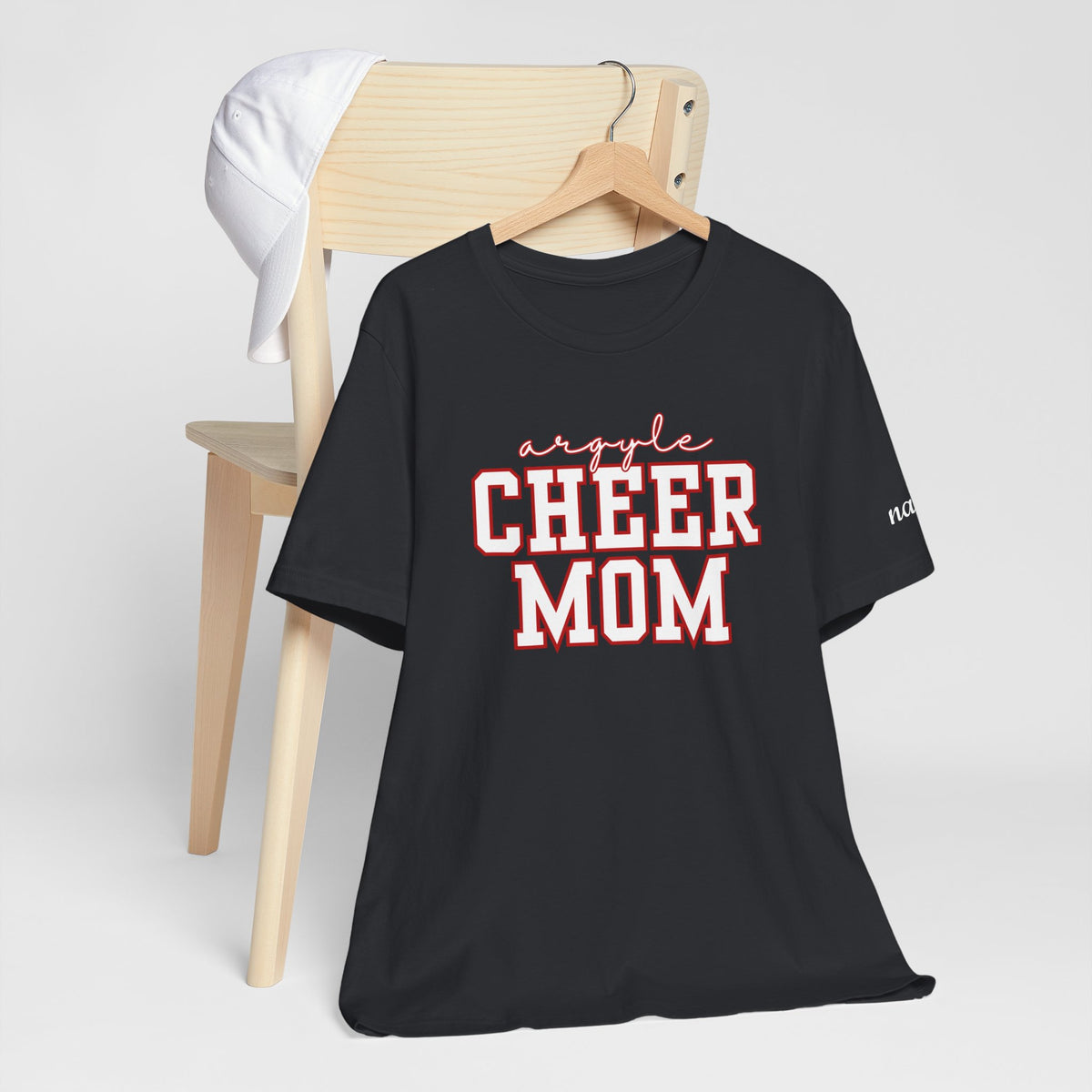 Argyle Cheer Mom T-Shirt | Varsity Script Mom Shirt, Sports Mom Tee