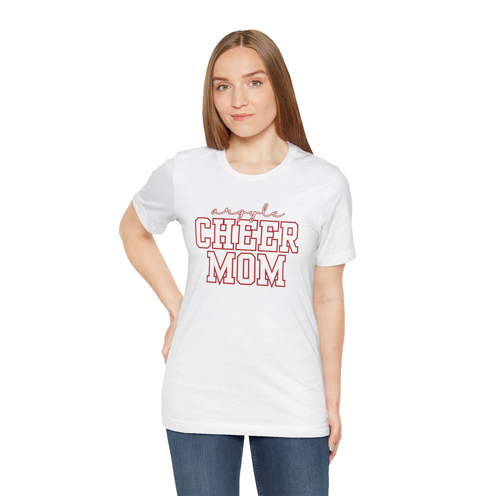 Argyle Cheer Mom T-Shirt | Varsity Script Mom Shirt, Sports Mom Tee