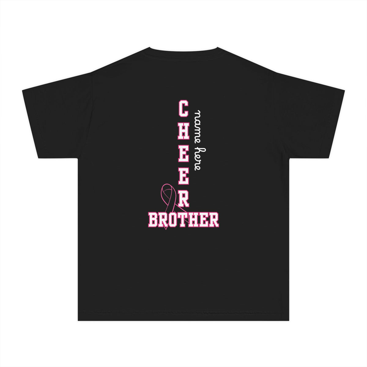 Youth Custom Cheer Brother — Go Fight Win Pink Ribbon Breast Cancer Support