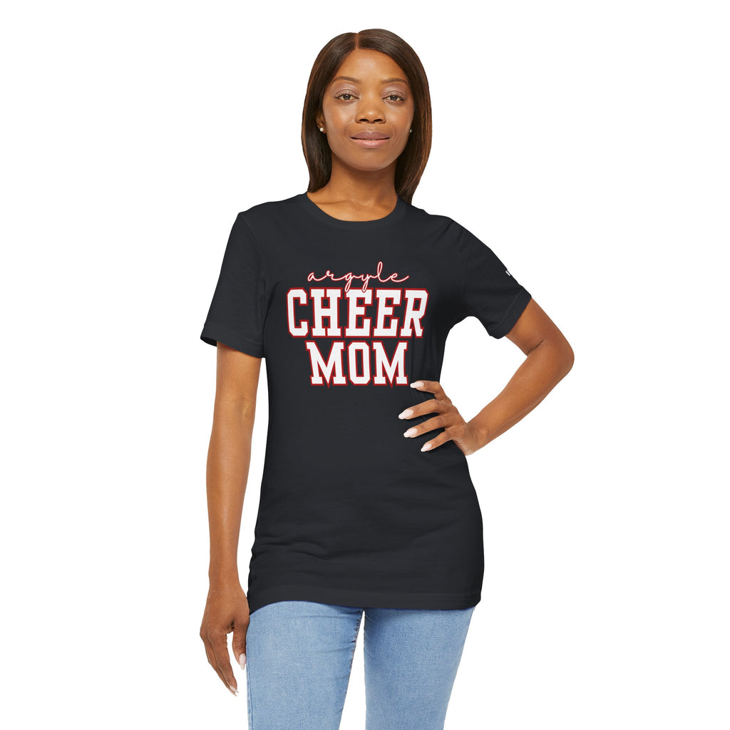 Argyle Cheer Mom T-Shirt | Varsity Script Mom Shirt, Sports Mom Tee