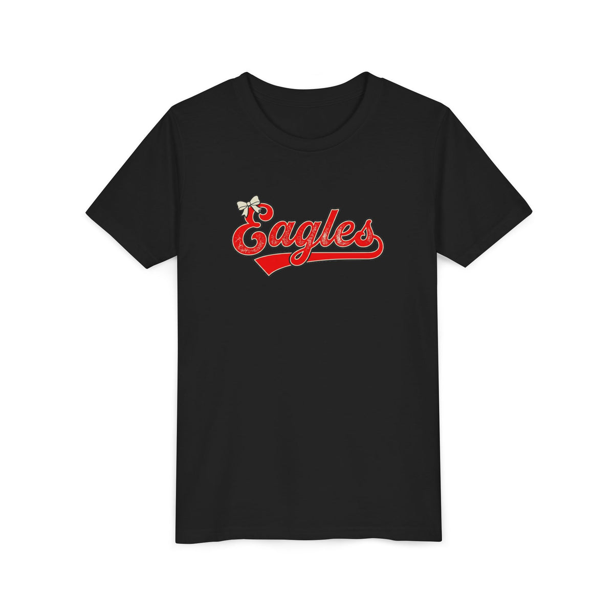 Youth Tee - "Eagles" Retro Script Baseball Shirt for Kids