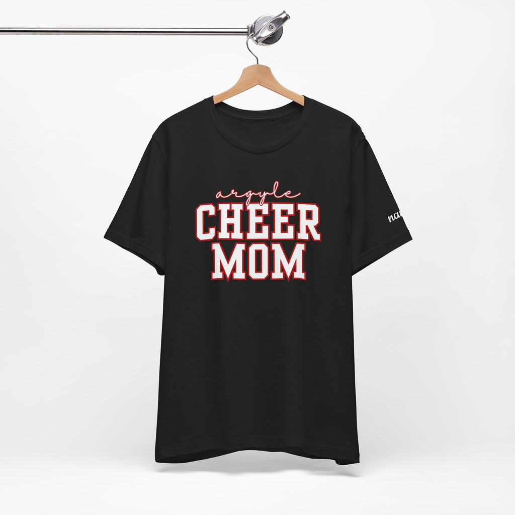 Argyle Cheer Mom T-Shirt | Varsity Script Mom Shirt, Sports Mom Tee