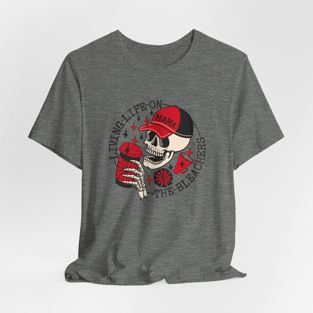 Living Life in the Stands Mama T-Shirt | Red & Black Sports Mom Tee