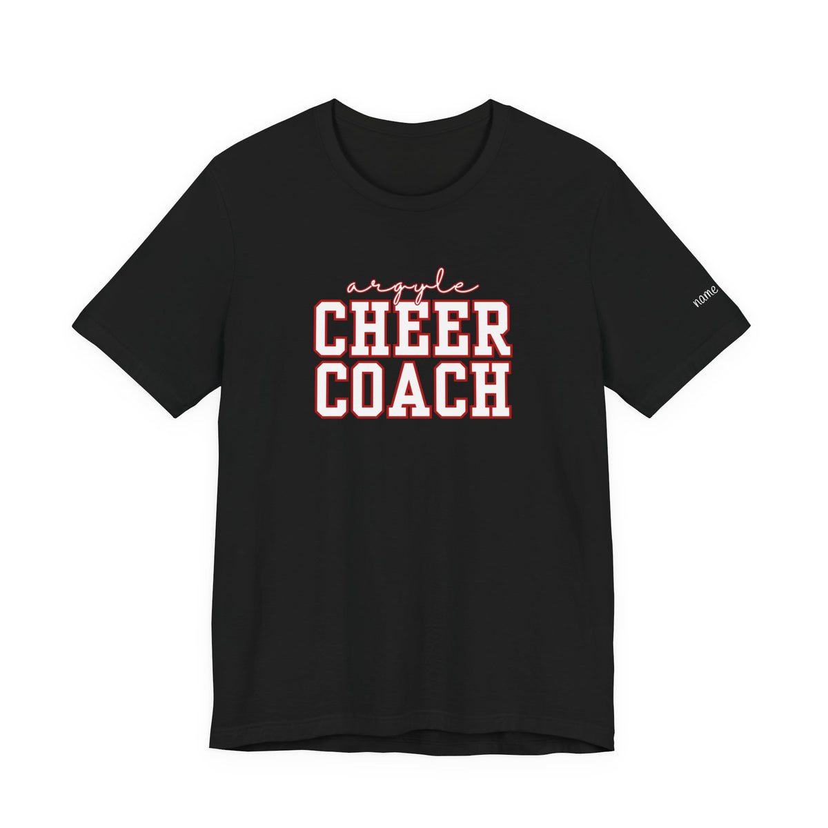 Custom Argyle Cheer Coach T-Shirt | Personalized Coach Name Tee