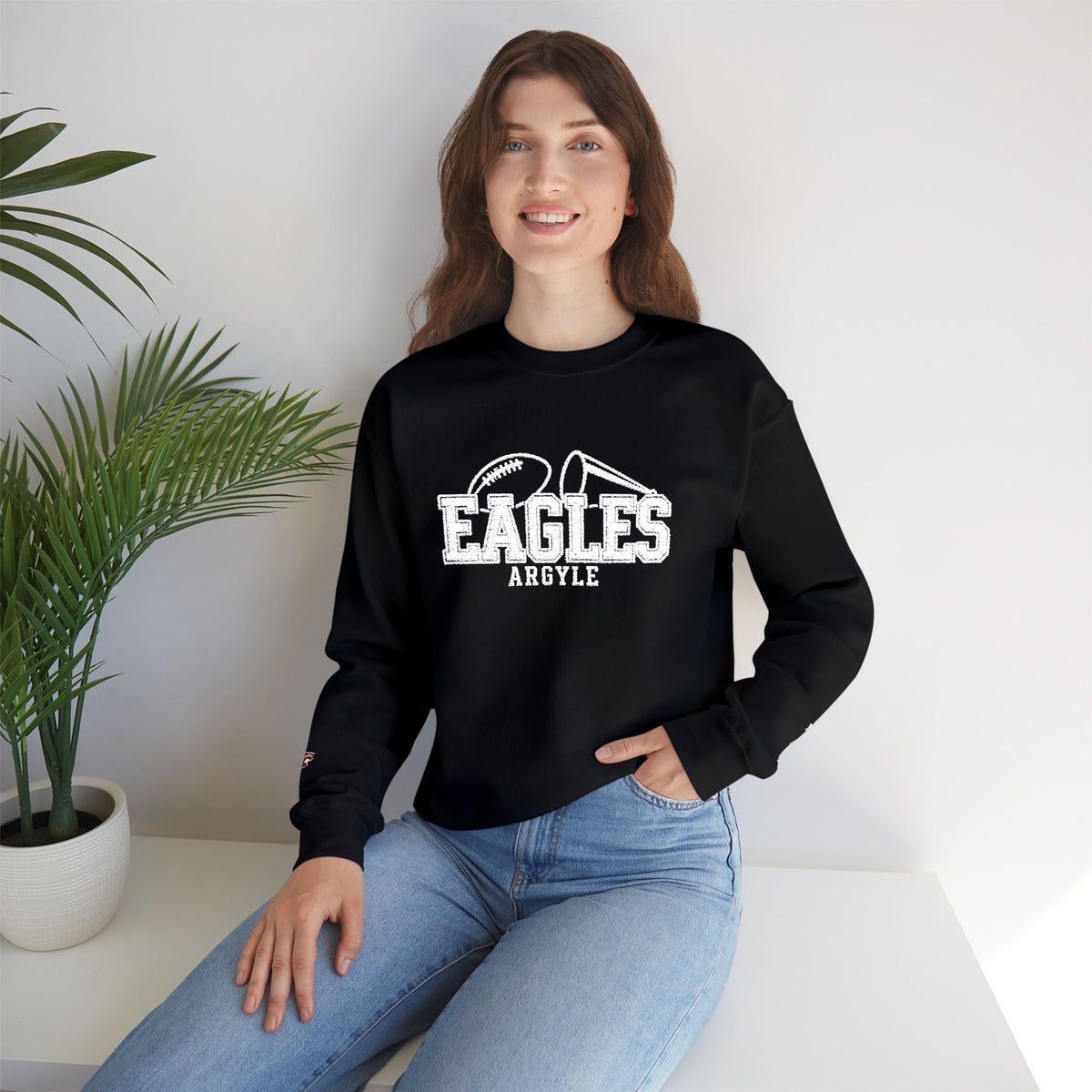 Eagles Vintage Logo Crewneck Sweatshirt - Embroidered
