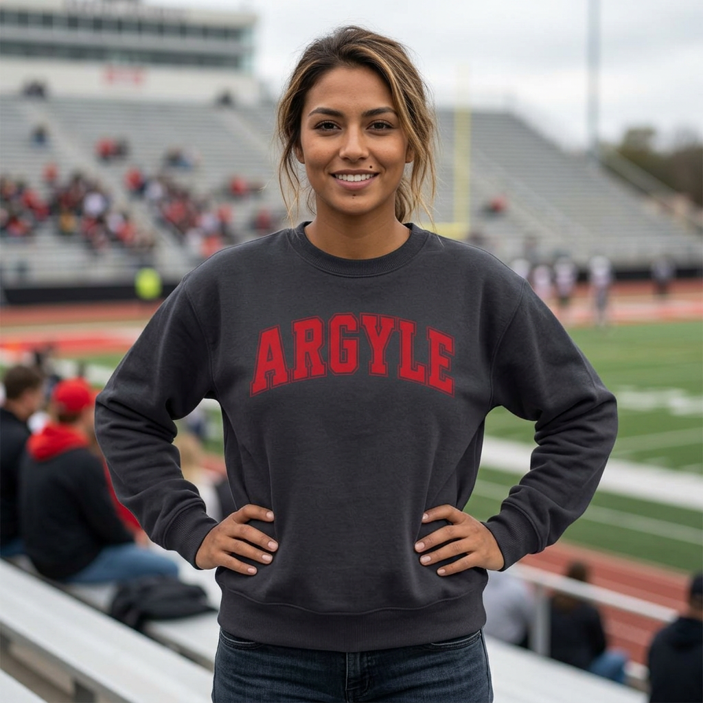 Argyle Crewneck Sweatshirt – Classic Collegiate Arc Logo
