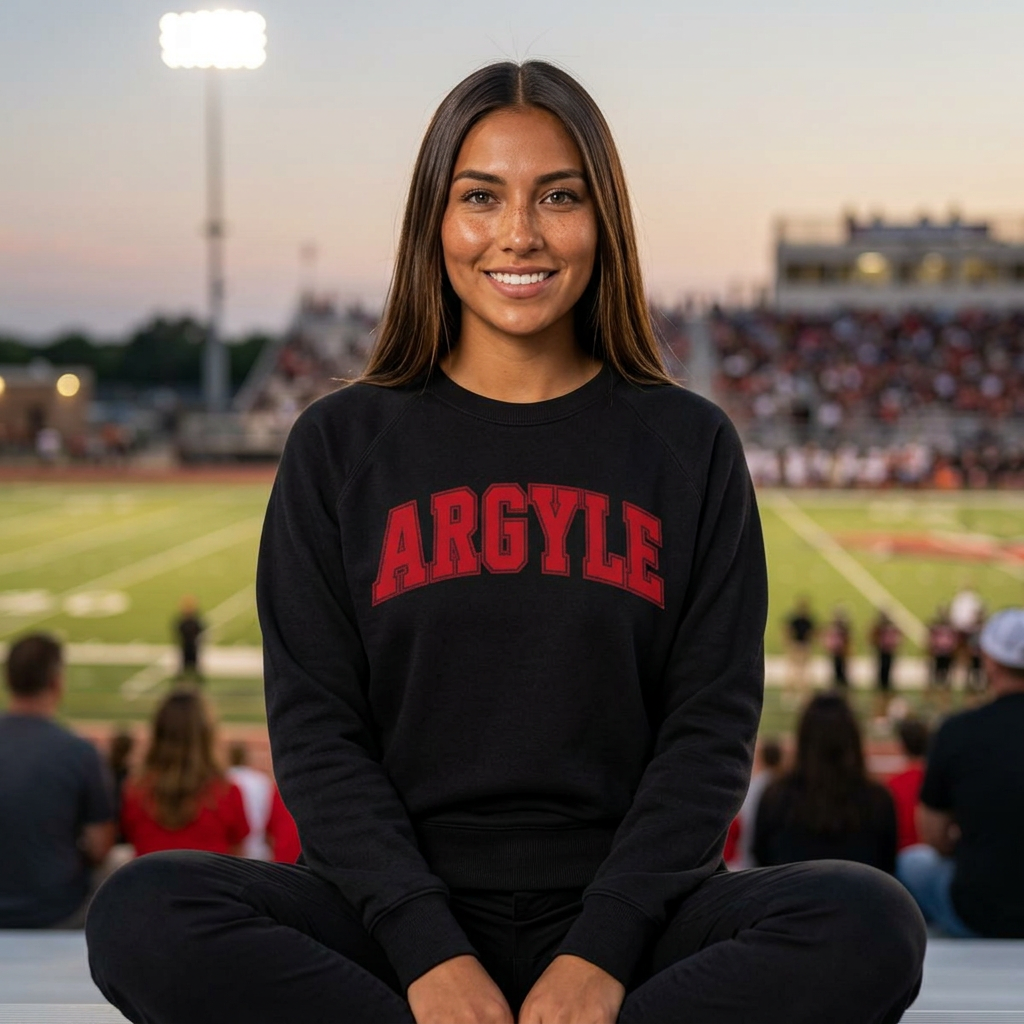 Argyle Eagles Crewneck Sweatshirt — School Spirit French Terry Raglan