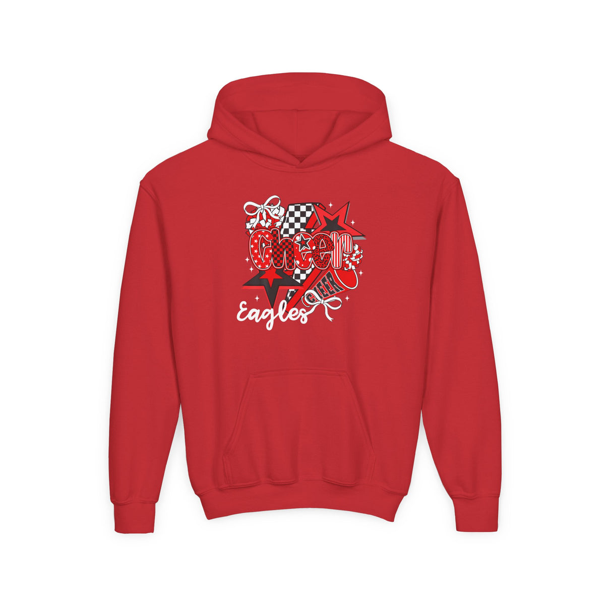 Eagles Red Script Graphic Hoodie | Youth Hooded Sweatshirt