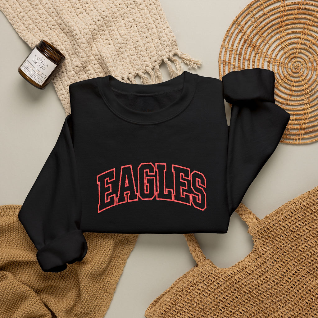 Eagles Crewneck Sweatshirt – Vintage Collegiate White Pullover