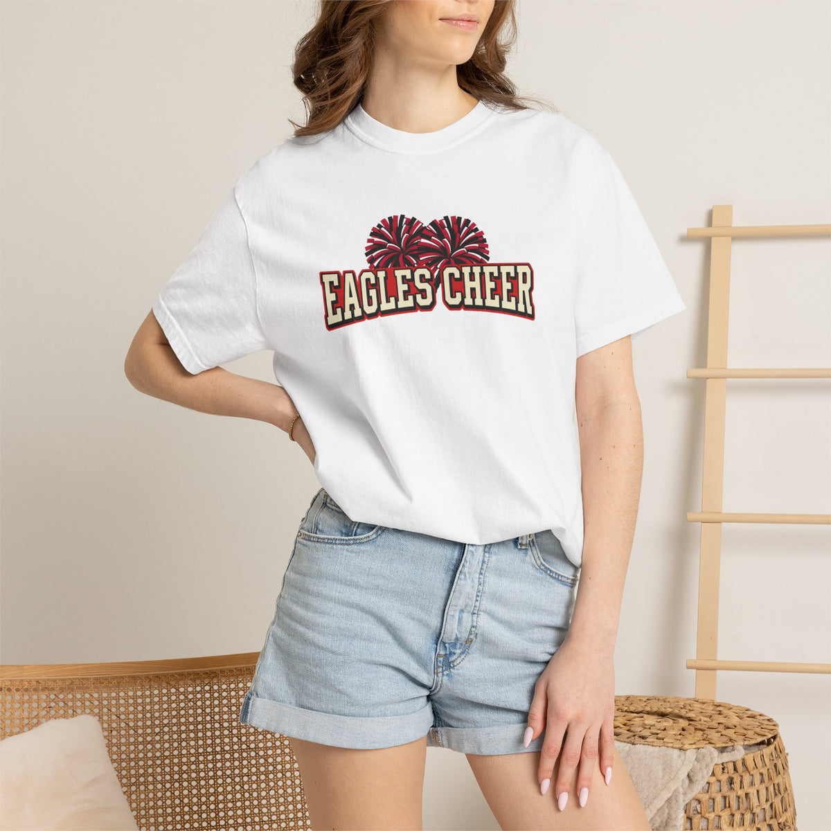 Eagles Cheer T-Shirt — Pom-Pom Graphic Spirit Tee