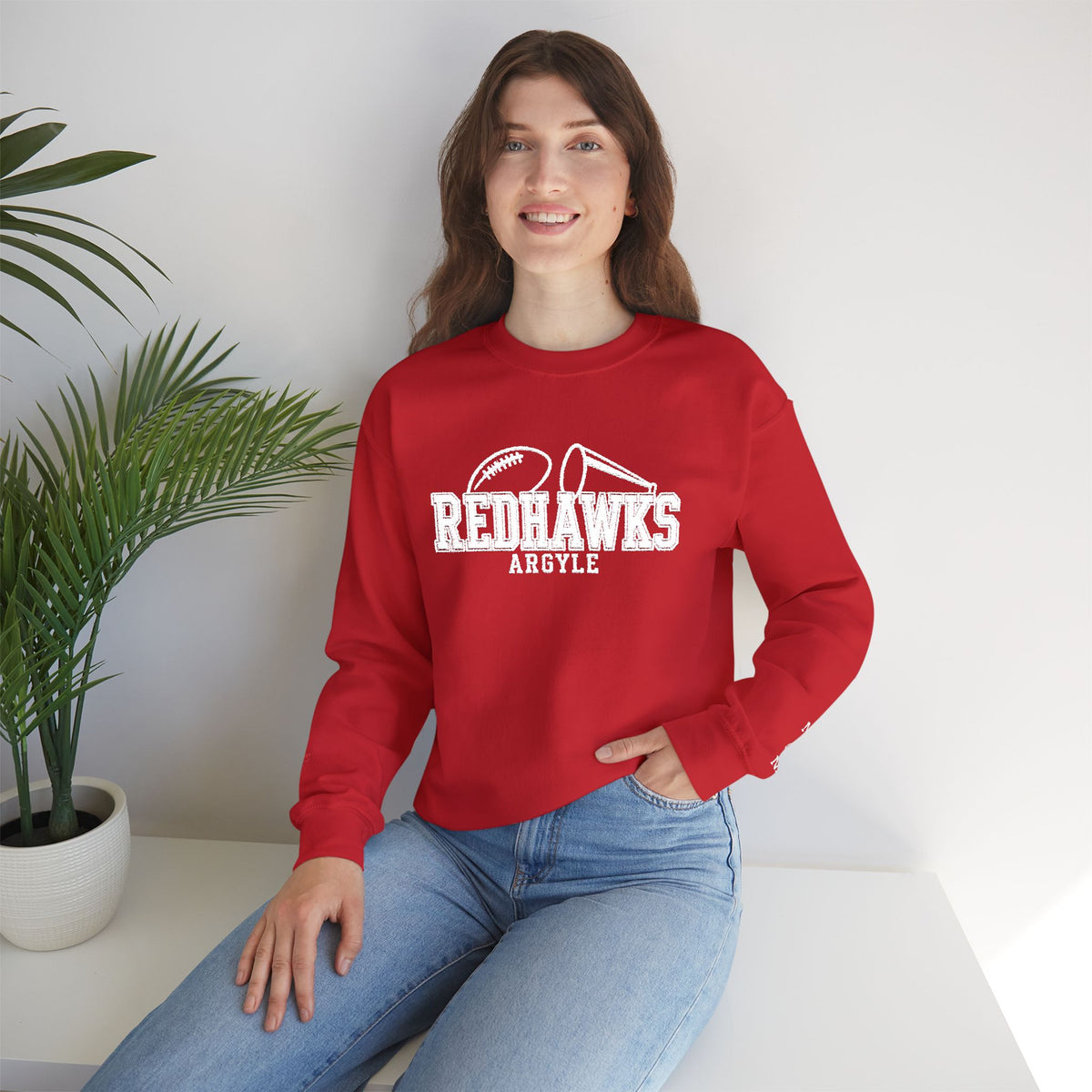 REDHAWKS Embroidered Crewneck Sweatshirt - custom sleeve