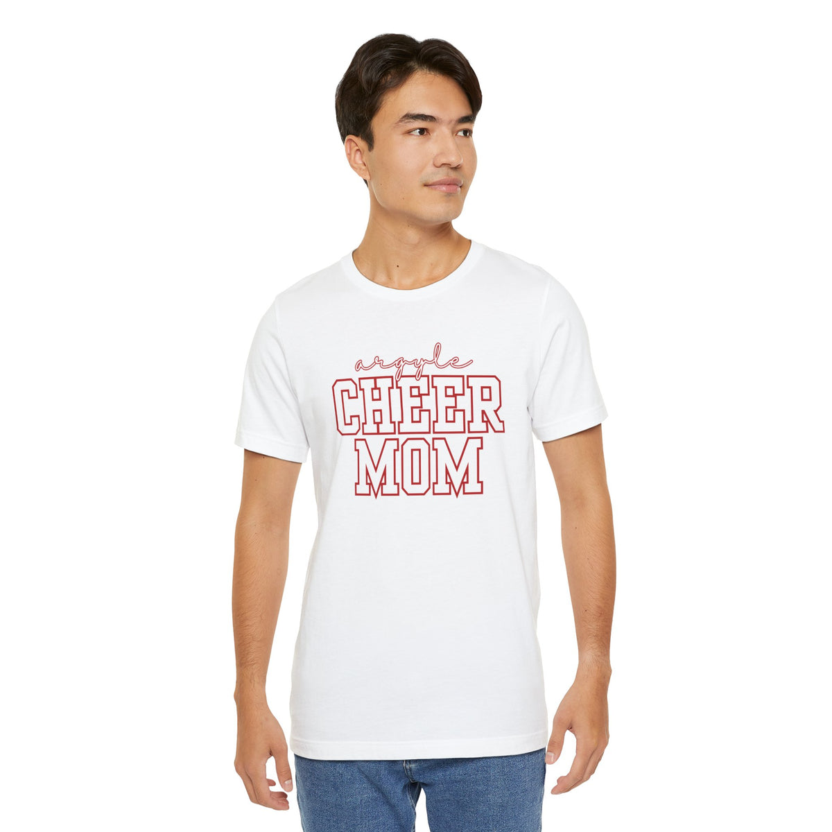 Argyle Cheer Mom T-Shirt | Varsity Script Mom Shirt, Sports Mom Tee