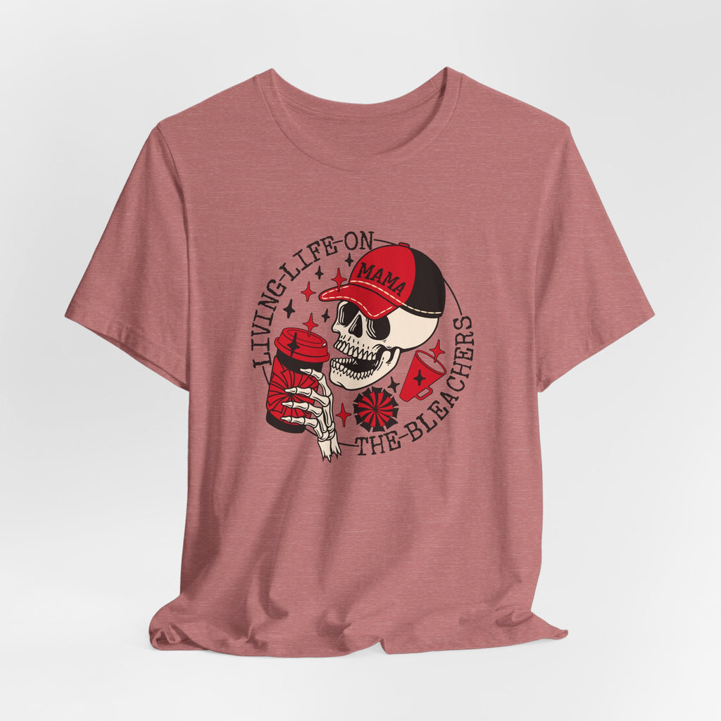 Living Life in the Stands Mama T-Shirt | Red & Black Sports Mom Tee