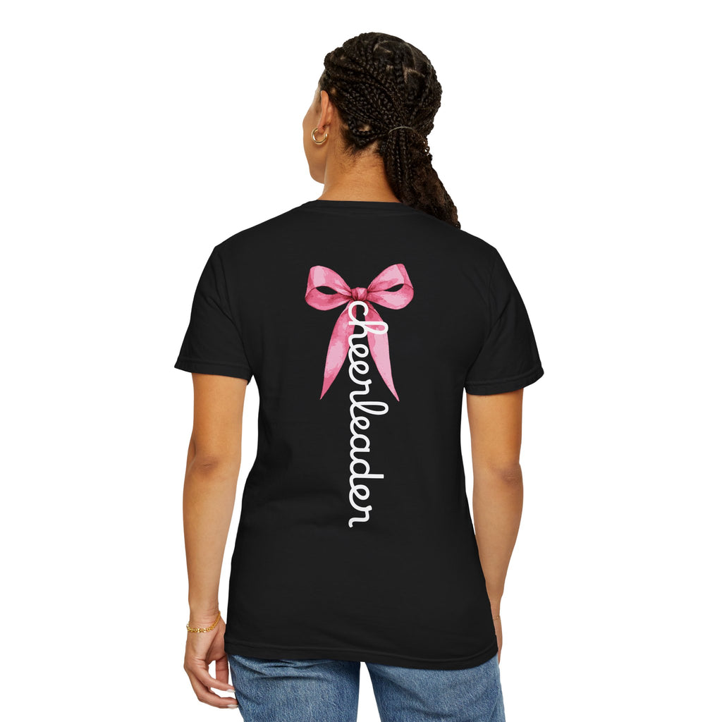 Breast Cancer Awareness Cheerleader Custom T-Shirt — "Go Fight Win" Pink Ribbon