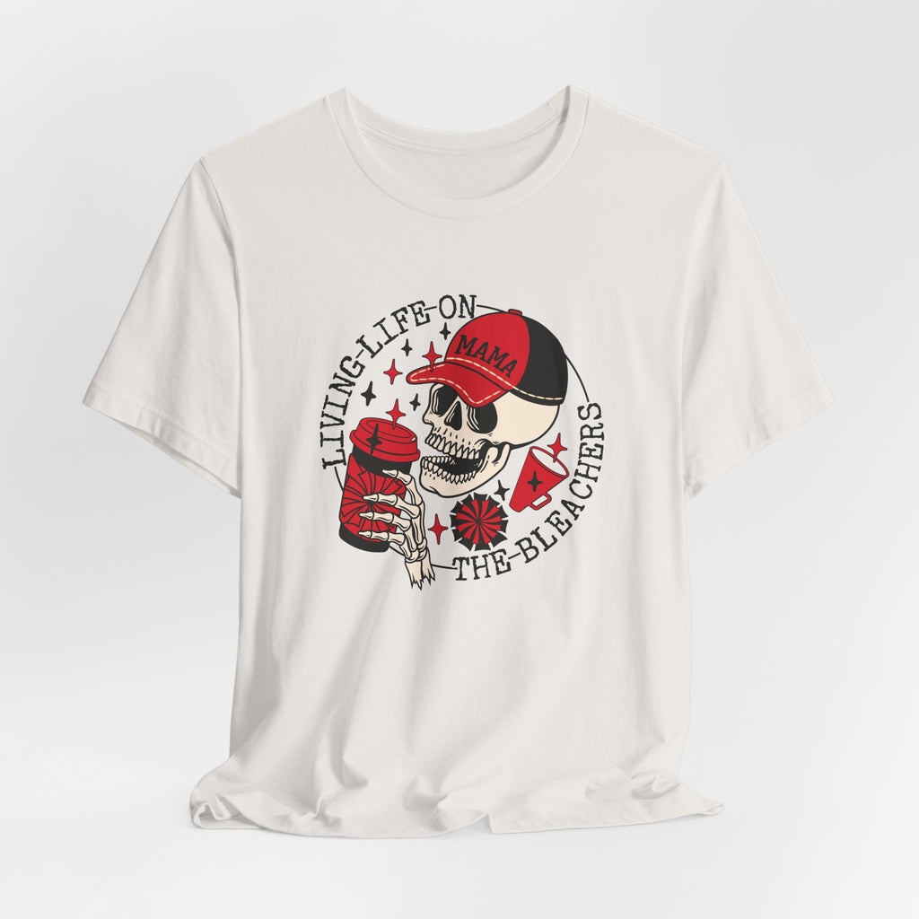 Living Life in the Stands Mama T-Shirt | Red & Black Sports Mom Tee