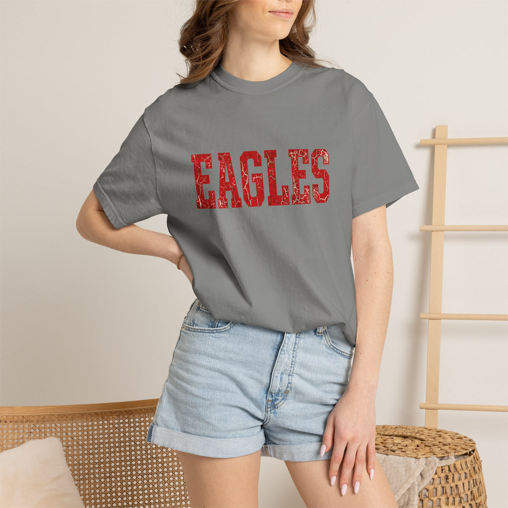 Eagles Vintage College T‑Shirt — Retro Red Lettering