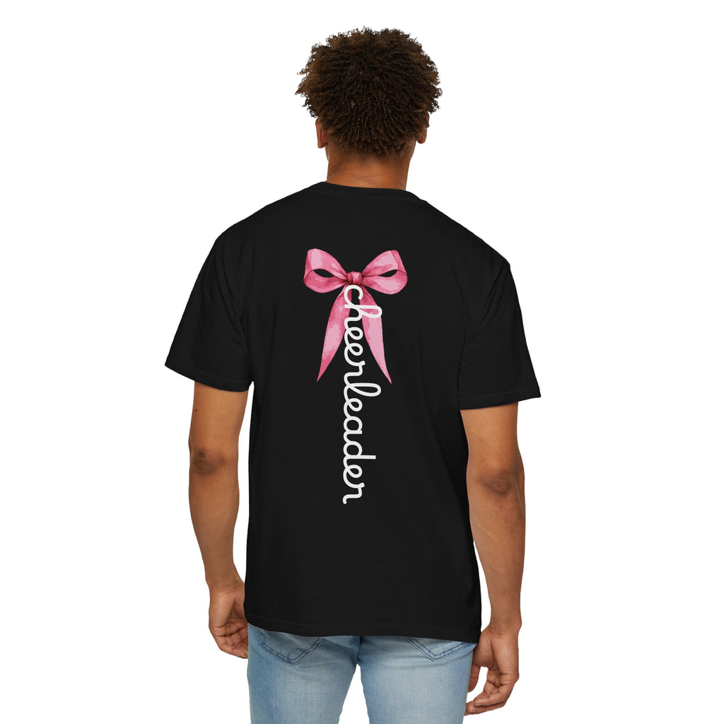 Breast Cancer Awareness Cheerleader Custom T-Shirt — "Go Fight Win" Pink Ribbon