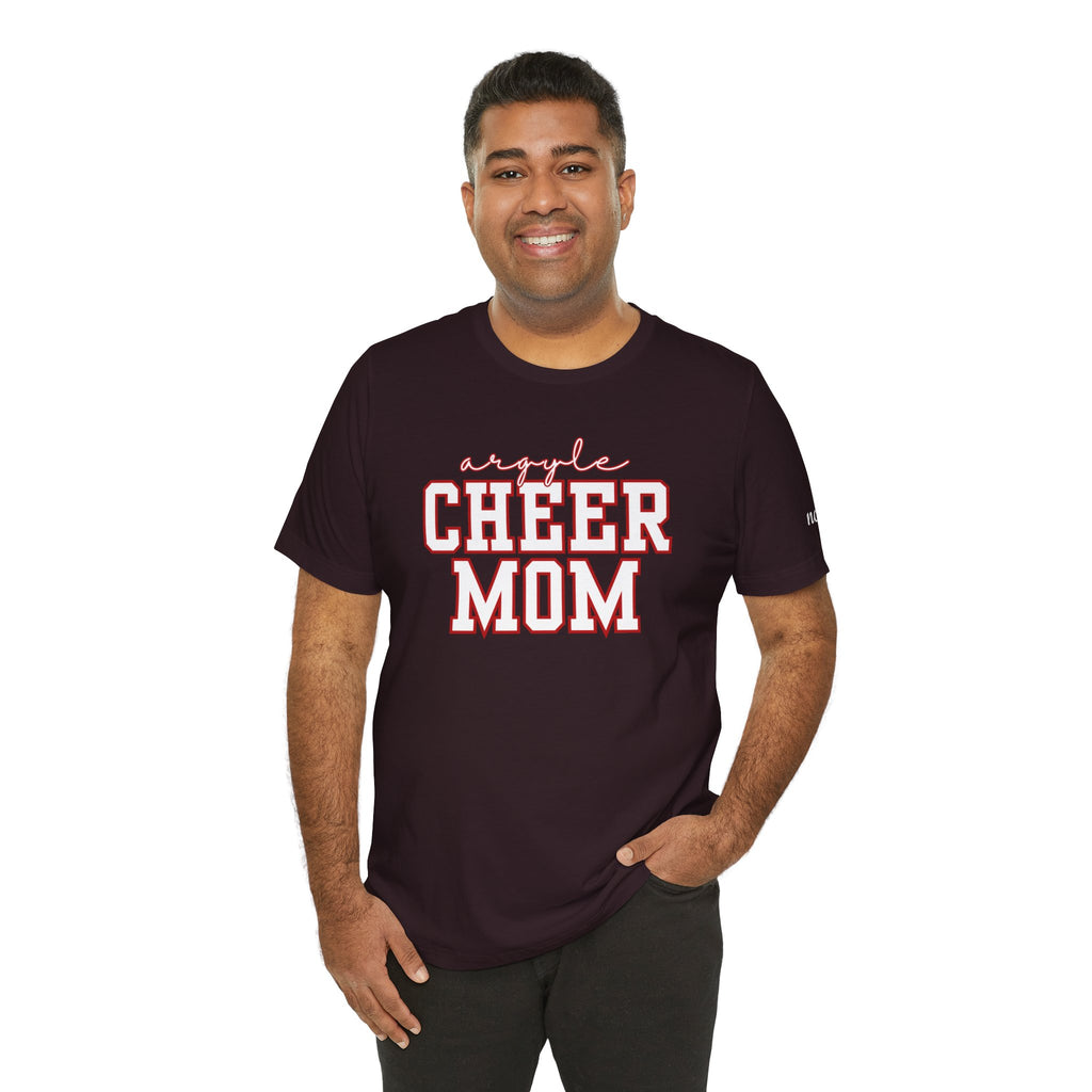 Argyle Cheer Mom T-Shirt | Varsity Script Mom Shirt, Sports Mom Tee