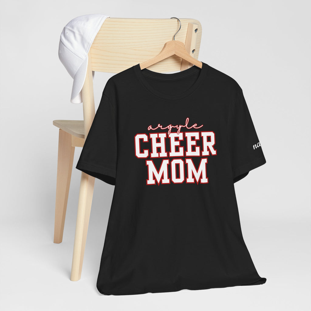 Argyle Cheer Mom T-Shirt | Varsity Script Mom Shirt, Sports Mom Tee