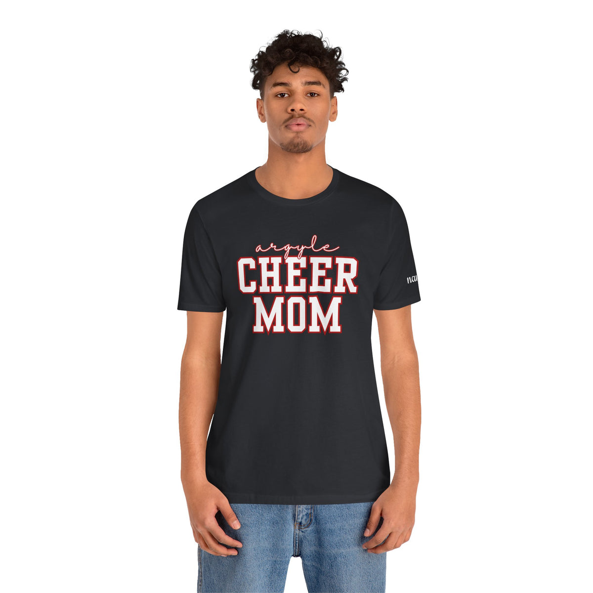 Argyle Cheer Mom T-Shirt | Varsity Script Mom Shirt, Sports Mom Tee