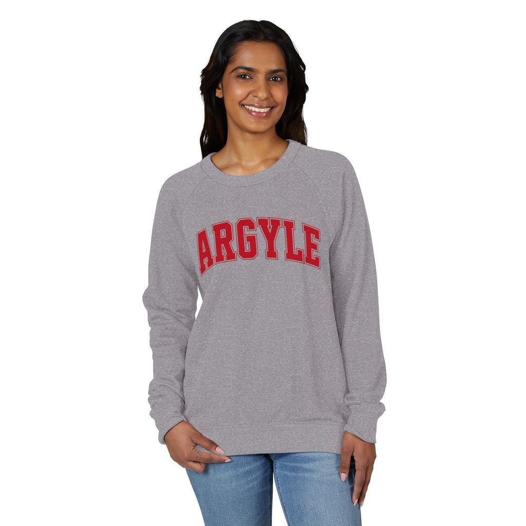 Argyle Redhawk Crewneck Sweatshirt – Vintage Collegiate Raglan French Terry