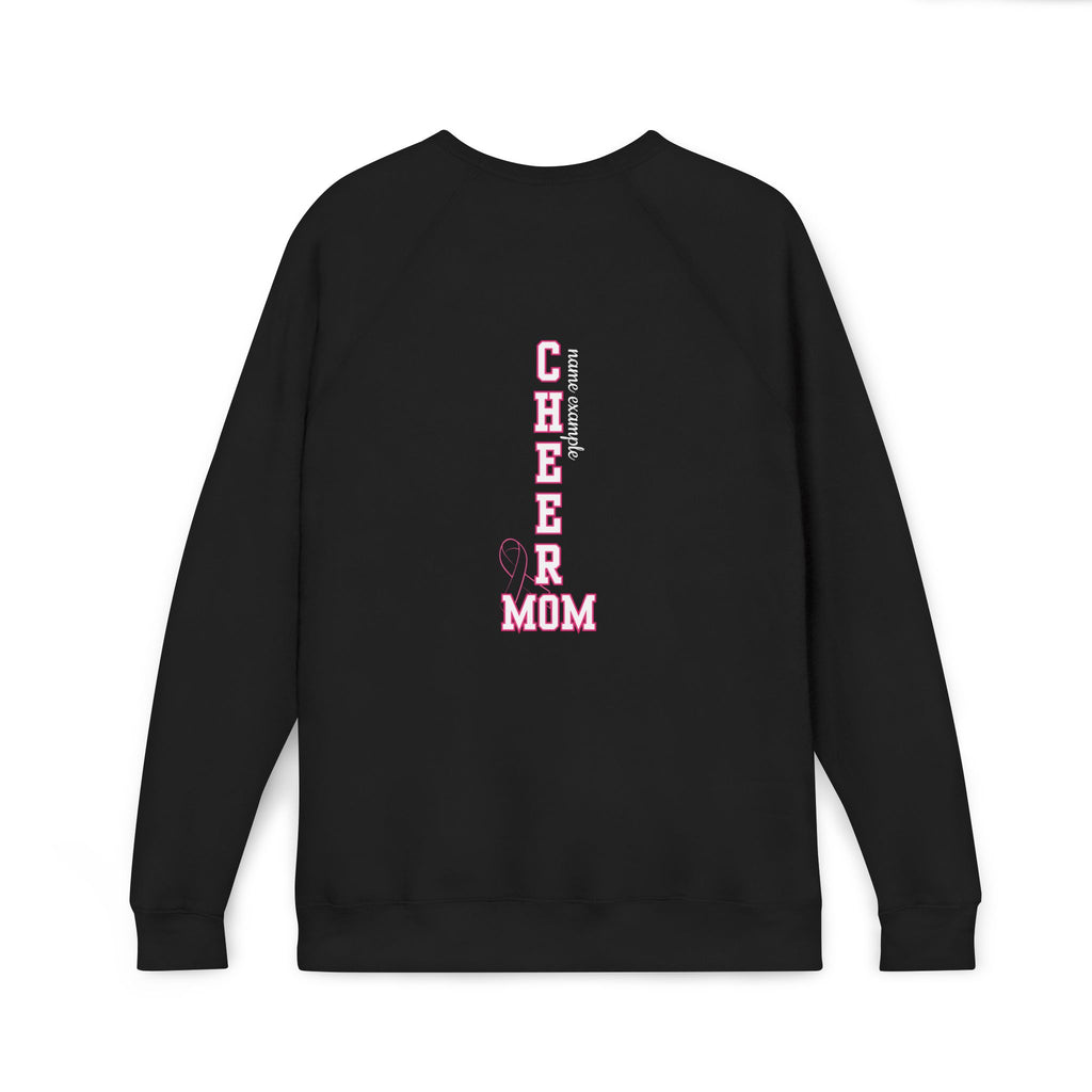 MOM | Custom Cheer Mom Raglan Sweatshirt | Go Fight Win Pink Out Breast Cancer Awareness