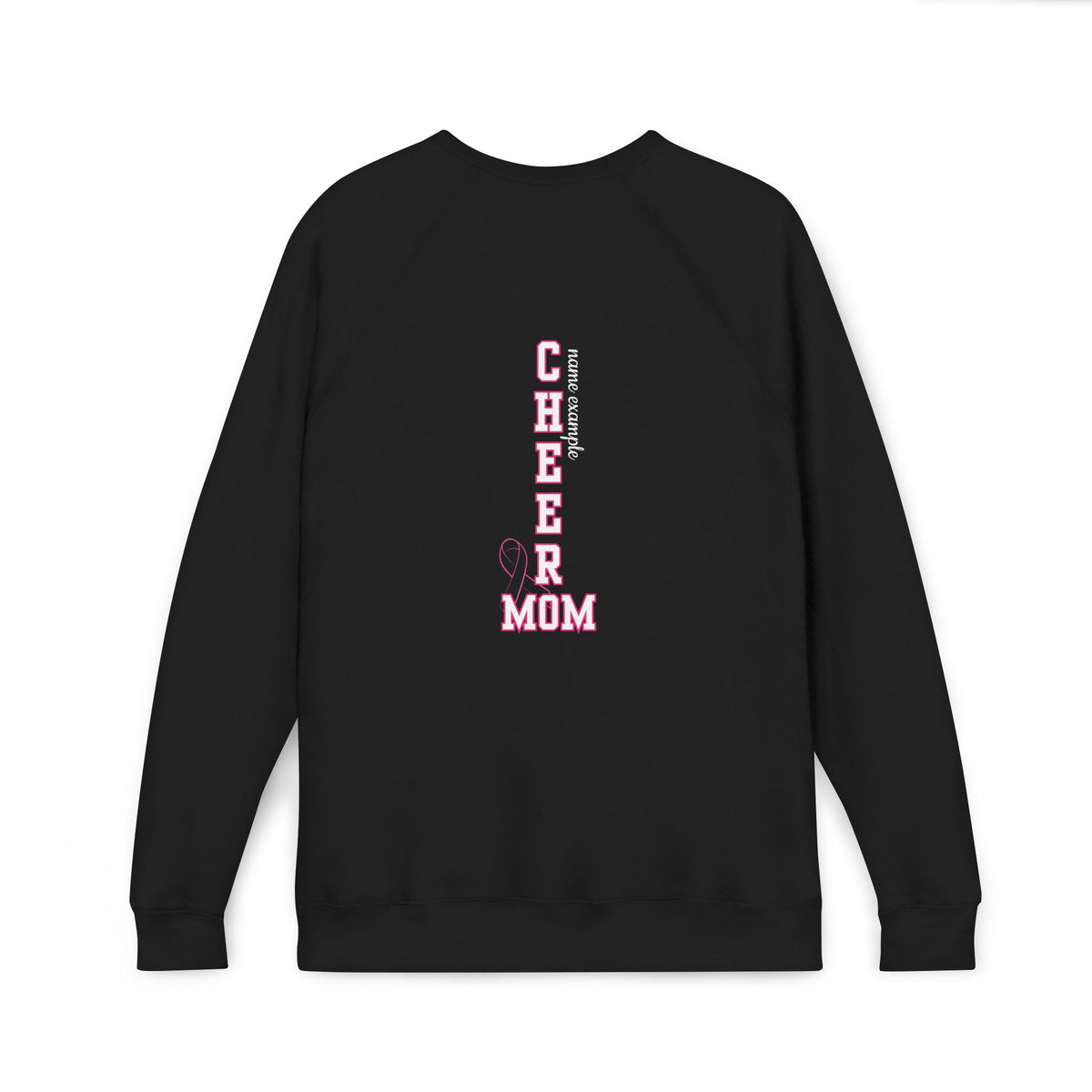 MOM | Custom Cheer Mom Raglan Sweatshirt | Go Fight Win Pink Out Breast Cancer Awareness