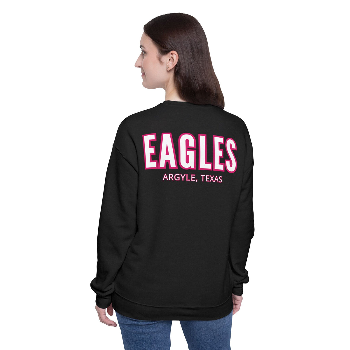 Argyle Eagles Pink Out Adult Unisex Drop Shoulder Sweatshirt