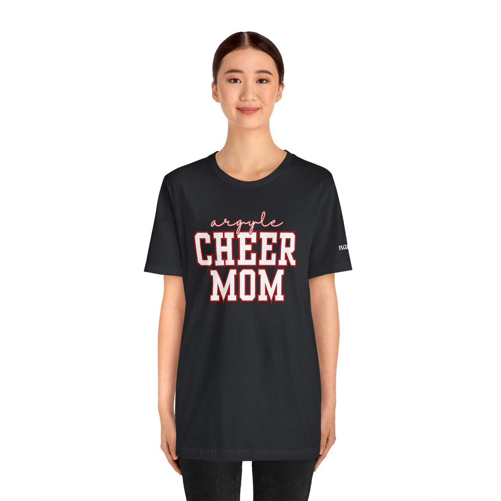 Argyle Cheer Mom T-Shirt | Varsity Script Mom Shirt, Sports Mom Tee