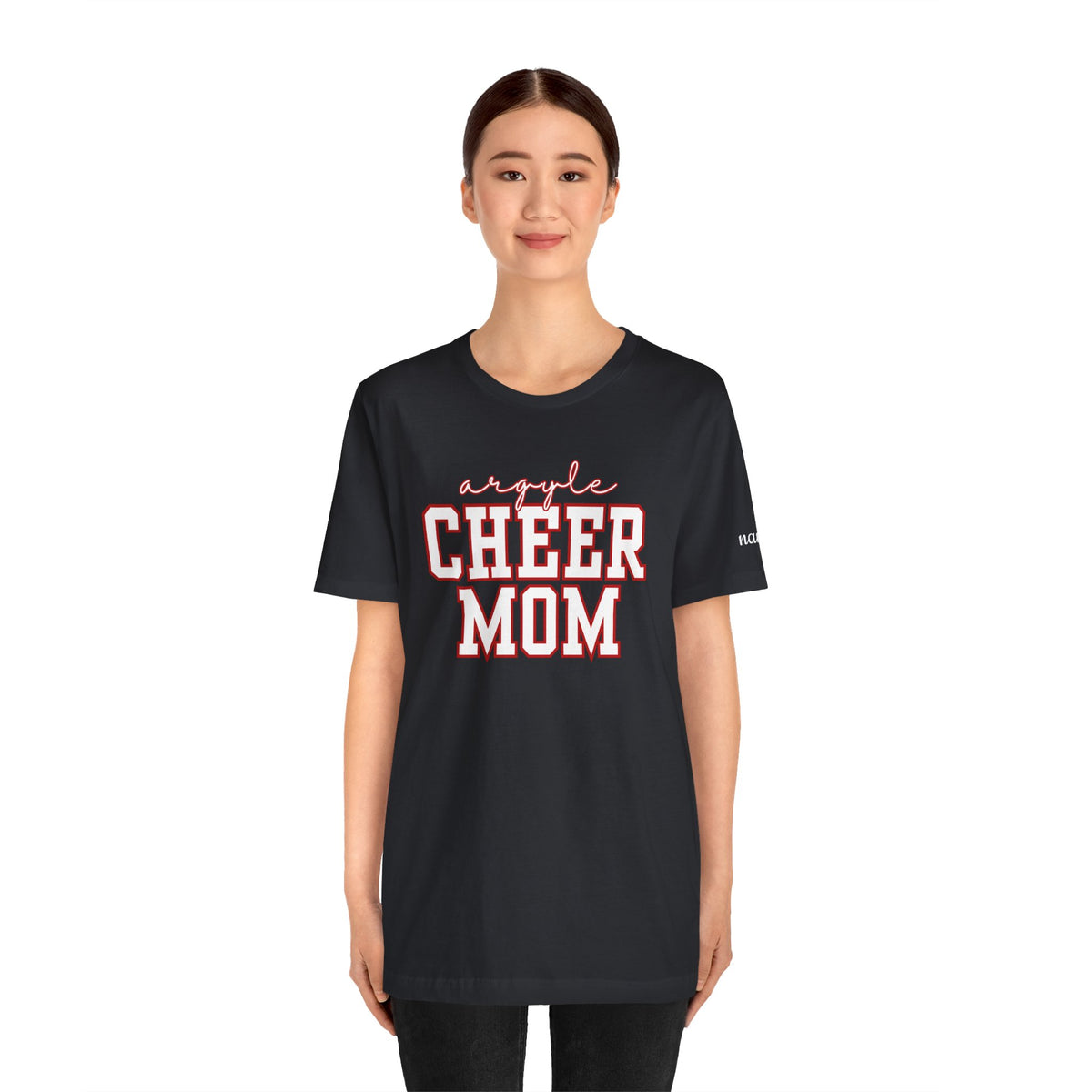 Argyle Cheer Mom T-Shirt | Varsity Script Mom Shirt, Sports Mom Tee