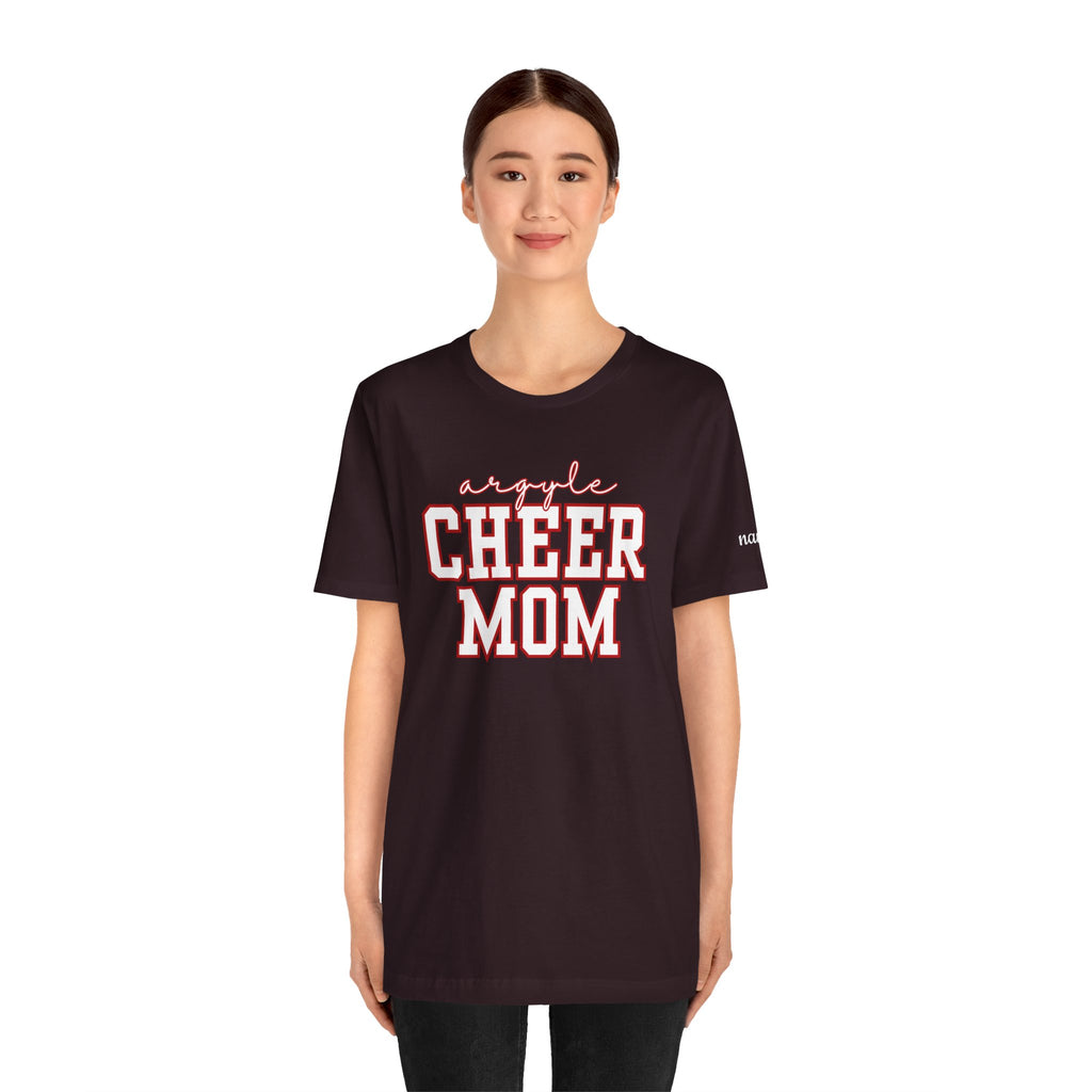 Argyle Cheer Mom T-Shirt | Varsity Script Mom Shirt, Sports Mom Tee
