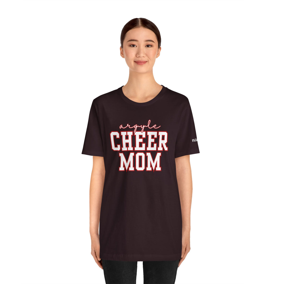Argyle Cheer Mom T-Shirt | Varsity Script Mom Shirt, Sports Mom Tee