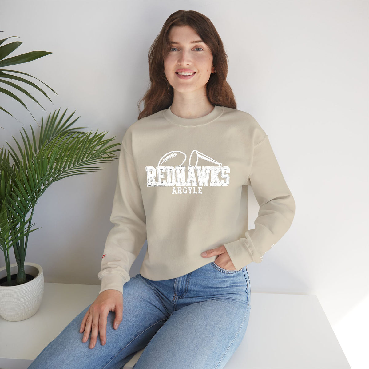REDHAWKS Embroidered Crewneck Sweatshirt - custom sleeve