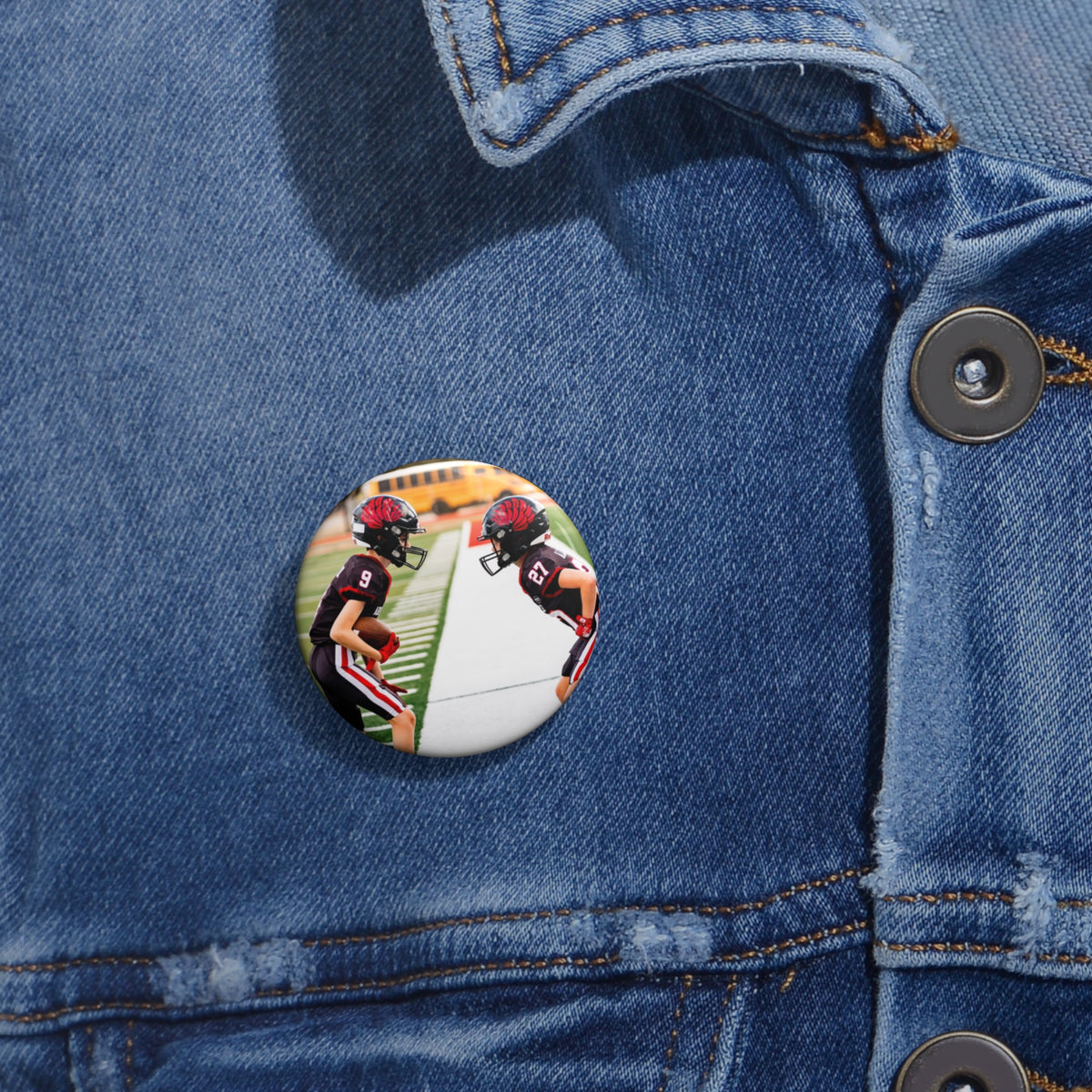 Football Player Pin Button | Custom